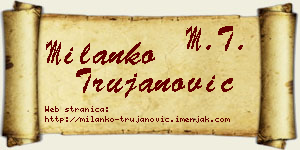 Milanko Trujanović vizit kartica